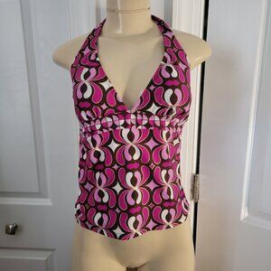 Purple gold pink Faded Glory Halter Tankini Swimwear Top Only